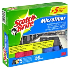 Scotch-Brite Multi-Purpose Microfibre Cleaning Cloths For All Surfaces 5 Pieces Multi