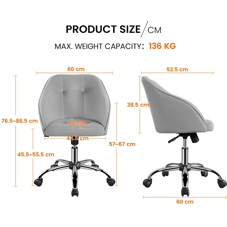 image 1 of Yaheetech Soft Height Adjustable 360° Swivel Computer Chair