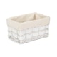 image 2 of Set of 4 Whitewash Scandi Storage Basket With White Lining | White | White | Not provided