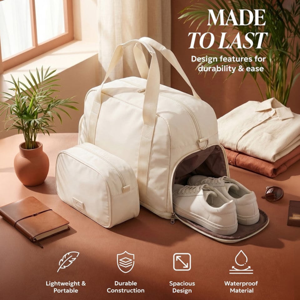 image 1 of Lugg Duffle and Toiletry Bag Set Waterproof Expandable Cabin Size 2 Piece