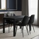 image 3 of Kosy Koala Dark Grey Dining Table Set with 4 Black Gem Pattern Chairs