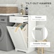 image 4 of HOMCOM Bathroom Cabinet with Folding Laundry Hamper and Drawer