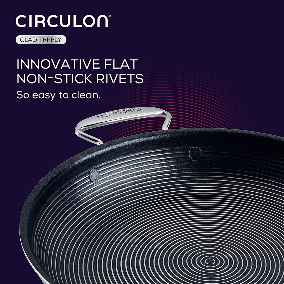 image 1 of Circulon C Series Steelshield Clad Hybrid Non Stick Frying Pan 22cm - Silver