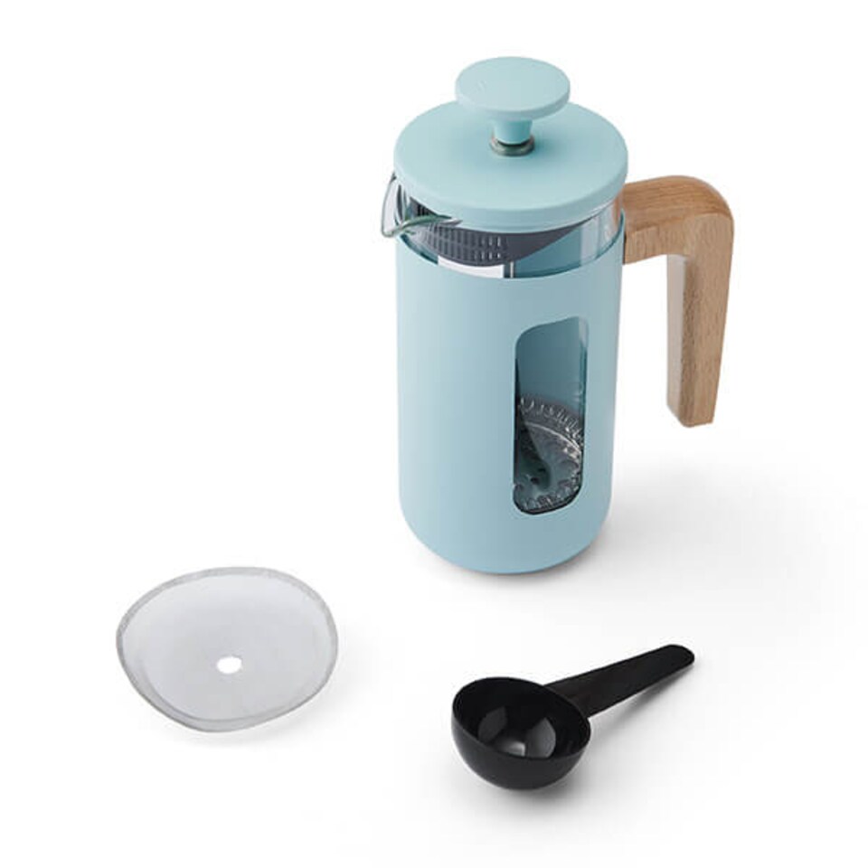 image 1 of La Cafetiere Pisa 3 Cup Cafetiere Sky Blue with Wood Handle