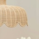 image 2 of ValueLights Nevaeh Rattan Wicker Scallop Easy Fit Ceiling Light Shade - Bulb Included Brown