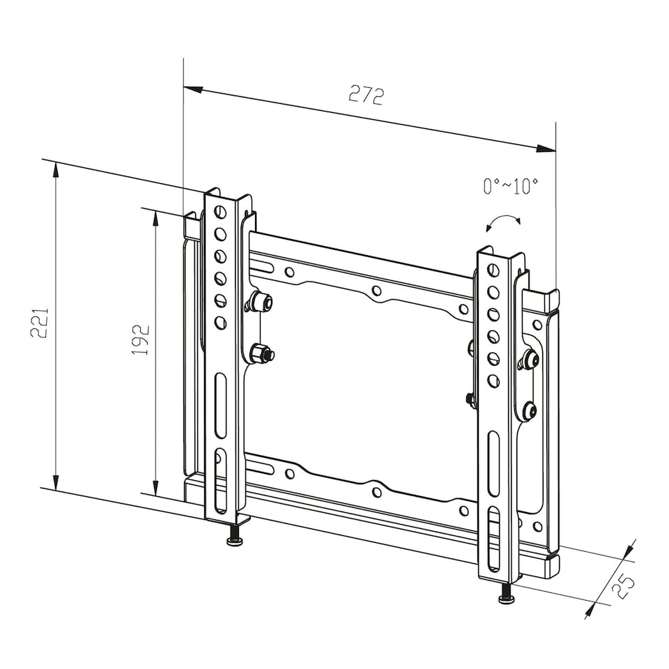 image 1 of TTAP Tilt TV Wall Bracket - VESA 200 x 200, TV Size 23 - 43 Inch, Max 20kg - TTD202T1