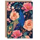 image 1 of Bird Pink Flower Pattern Design Peacock Him Her Birthday Card