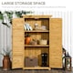 image 6 of Outsunny Wooden Garden Storage Shed, 3 Shelves Tool Cabinet, Natural | White