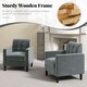 image 2 of COSTWAY Modern Velvet Accent Sofa Chair Upholstered Armchair | Grey | Chair