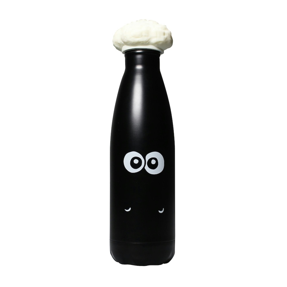 image 1 of Water Bottle Metal (500ml) 3D Lid - Wallace & Gromit (Shaun)