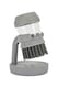 image 1 of Living and Home Dish Pot Brush with Built-in Soap Dispenser, Grey | Grey