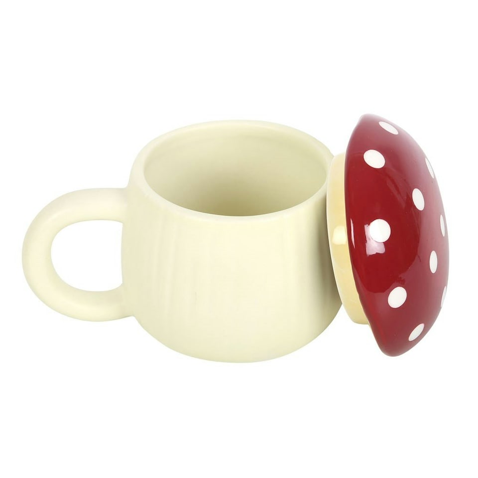image 1 of Something Different Mushroom Mug - Cream/Red - One Size