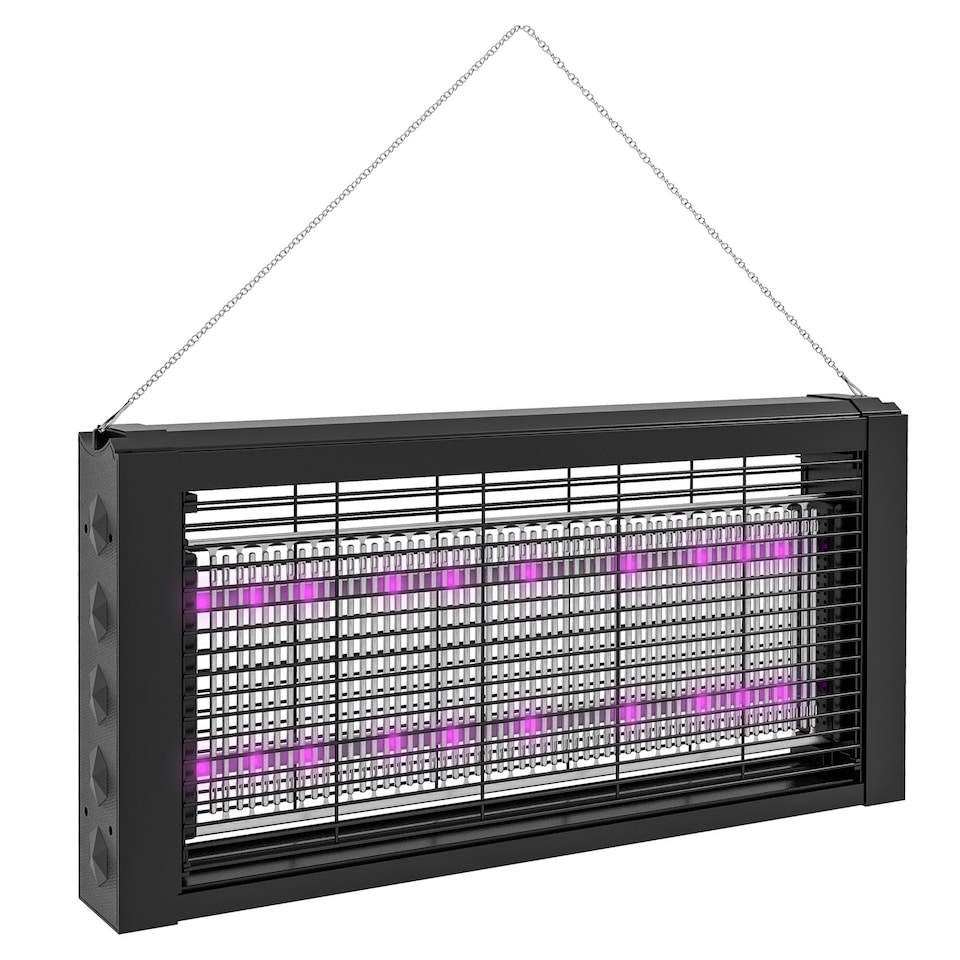 image 1 of HOMCOM Fly Killer with Infrared Light, Hanging / Freestanding, Black