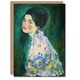 image 1 of Gustav Klimt Art Card Portrait of a Lady in Floral Dress