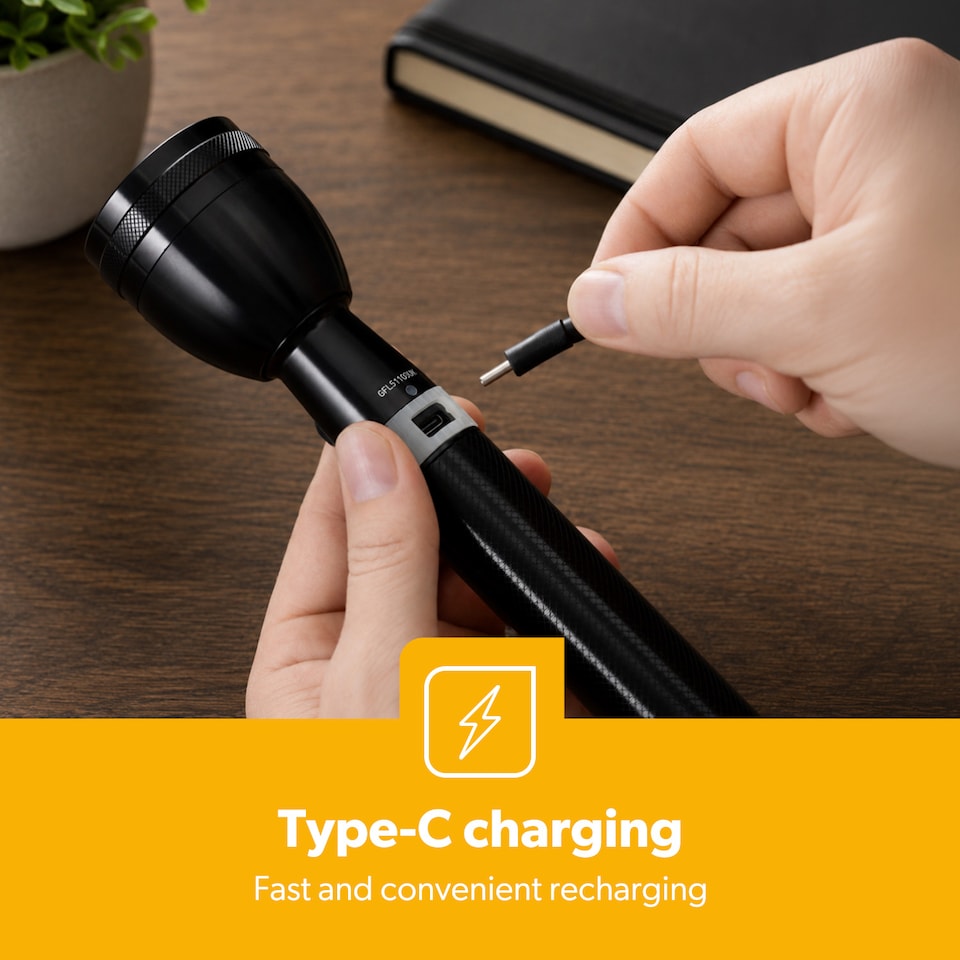 image 1 of GEEPAS Rechargeable LED Torch, 5000mAh Long Battery Life Flashlight
