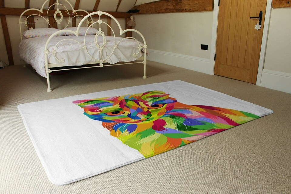 image 1 of Animal Cat Illustration Pop Art (Rug)