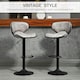 image 3 of HOMCOM Bar Stool Set of 2 Microfiber Cloth Adjustable Armless Chairs Grey