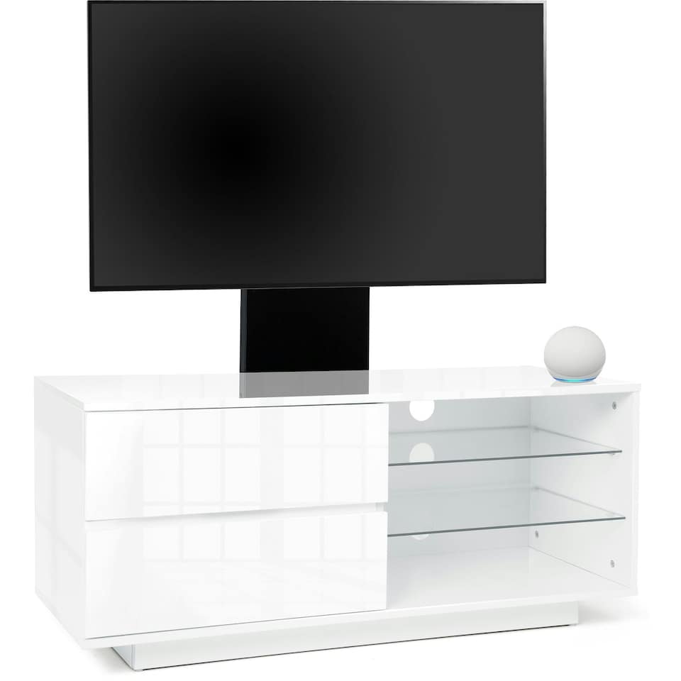 image 1 of Centurion Supports Gallus Gloss White with 2- Drawers and 3-Sheves 32"-55" LED/LCD/Plasma Cabinet TV Stand with Mounting Arm | Multi | 1
