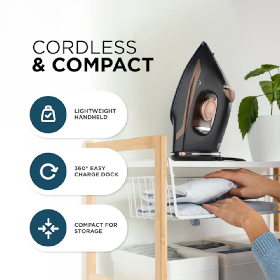 image 1 of DMD Cordless Steam Iron with Ceramic Soleplate 2800W