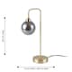 image 6 of Toner - Satin Brass with Smoked Glass Globe Table Lamp | Gold | Grey | Medium | 1