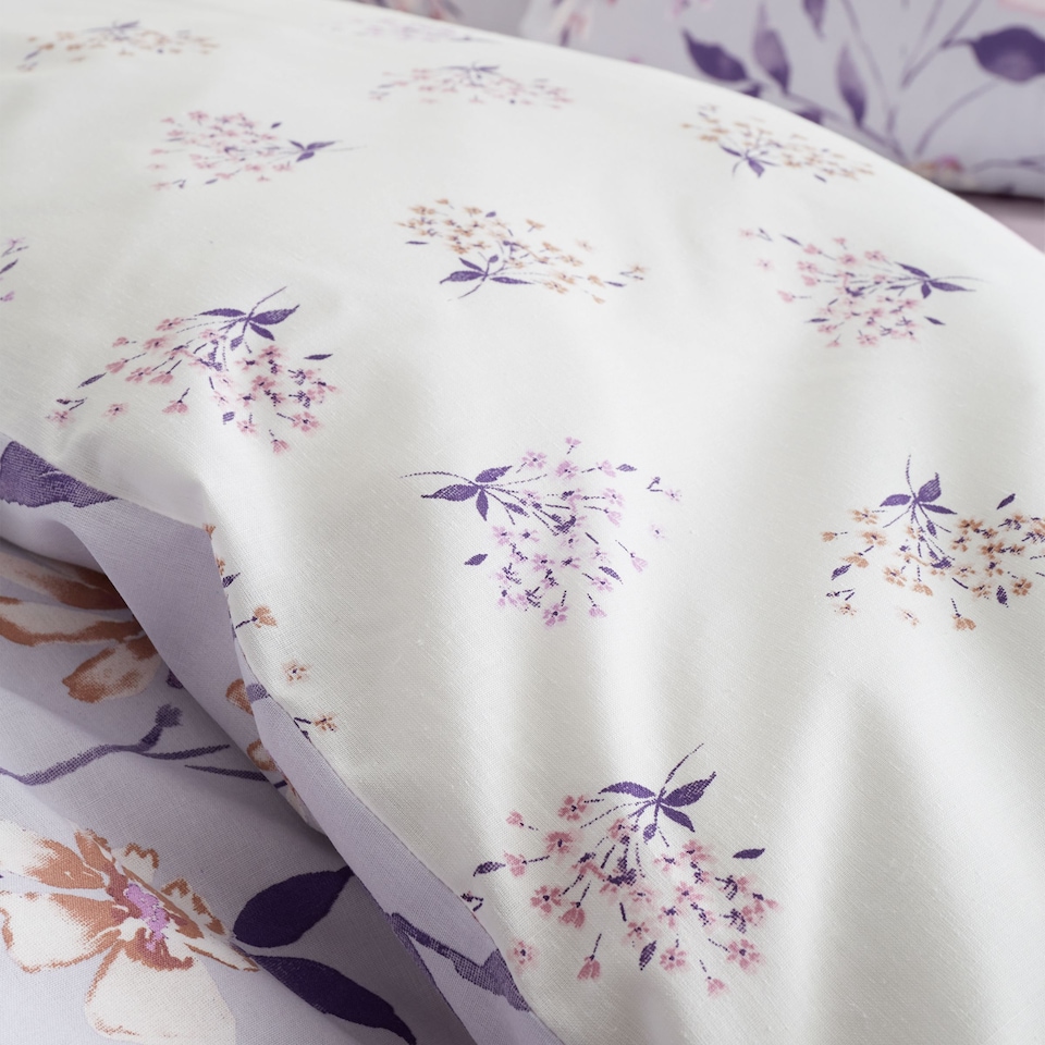image 1 of Isadora Floral Reversible Duvet Cover Set | Purple | Lilac