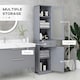 image 4 of kleankin Storage Cabinet Organizer Tower with Shelves & Drawer, Grey
