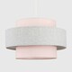 image 1 of ValueLights Pair Of Modern Ceiling Pendant Light Shades In Pink And Grey Herringbone Finish