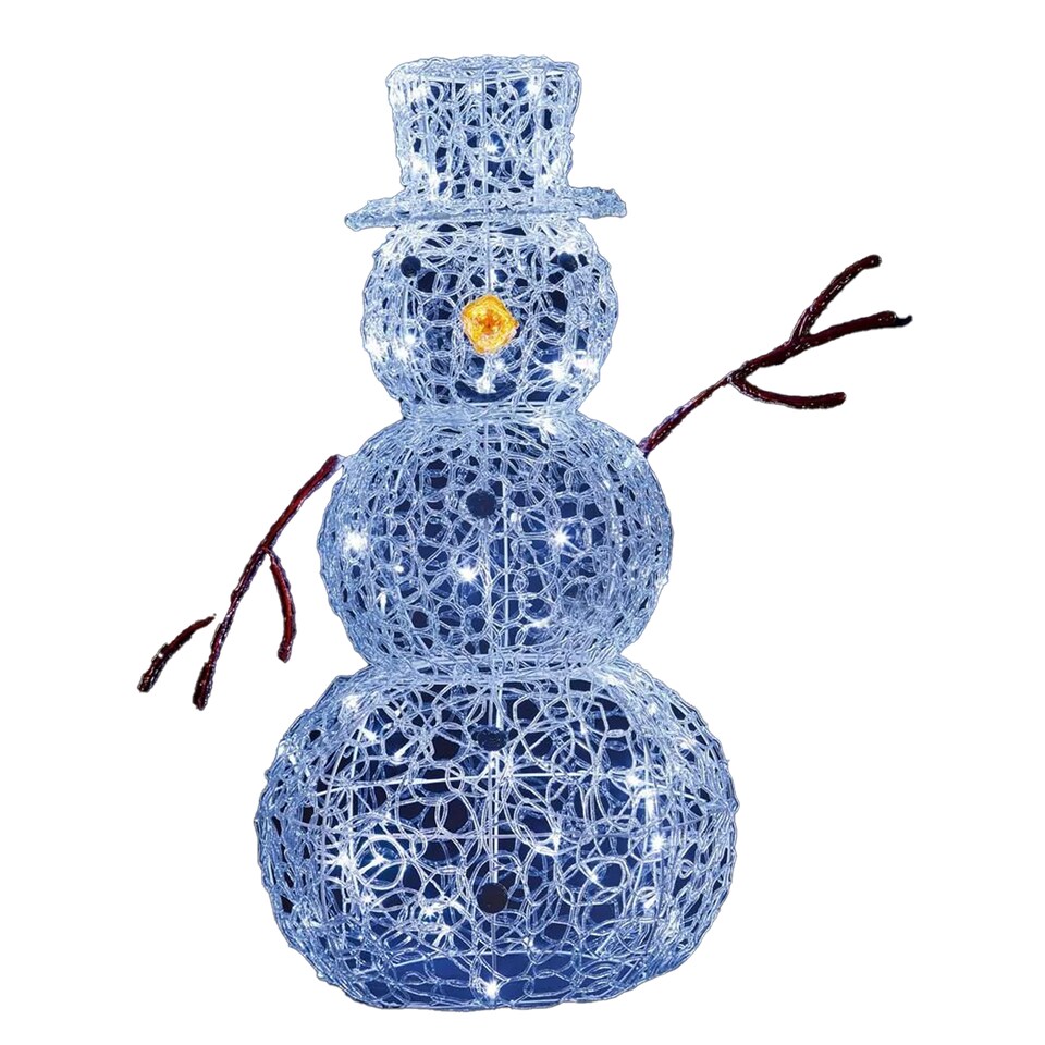 image 1 of Premier Acrylic LED Snowman | White | White | 90cm | 1