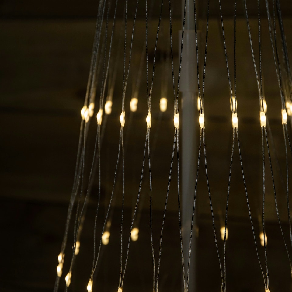 image 1 of 1.35m Light up Christmas Cone Tree with 160 Warm White LEDs and Timer Function