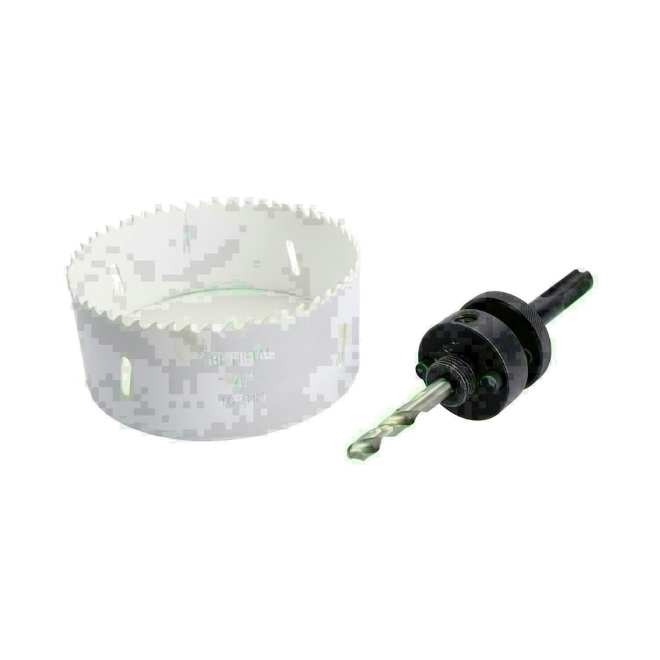 image 1 of 102mm HSS Hole Saw Holesaw Bi-Metal Cutter with SDS Plus Arbor Adaptor