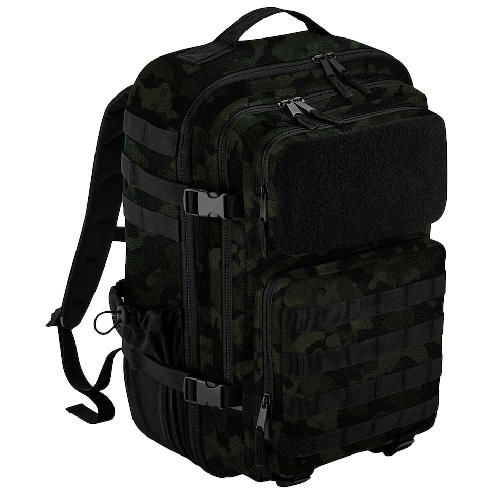 Bagbase Molle Tactical Camo 35L Backpack - Black/Green - One Size