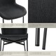 image 4 of Dining Chair Tessa - ergonomic high backrest, slim steel legs, soft fabric - Set of 2 Black | Woven Fabric Black/Black