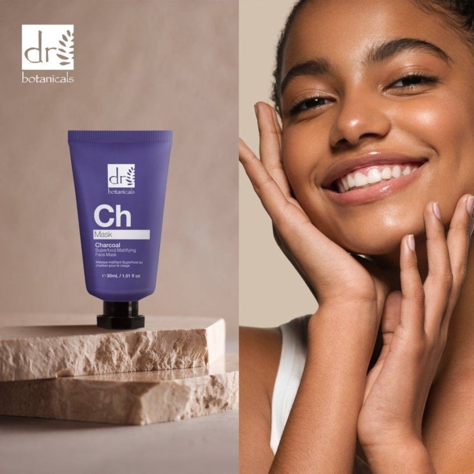 image 1 of Dr. Botanicals Advanced Charcoal Superfood Anti-Ageing Mattifying Face Mask 30ml for Fine Lines, Wrinkles, Dullness