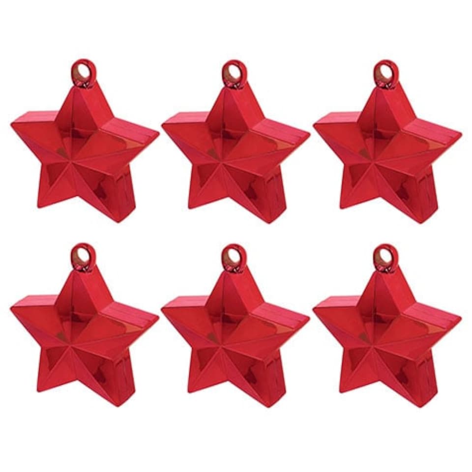 image 1 of Red Star Balloon Weights - Pack of 6
