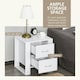 image 4 of HOMCOM 2 Drawer Boxy Bedside Table w/ Handles Elevated Base Oak Brown