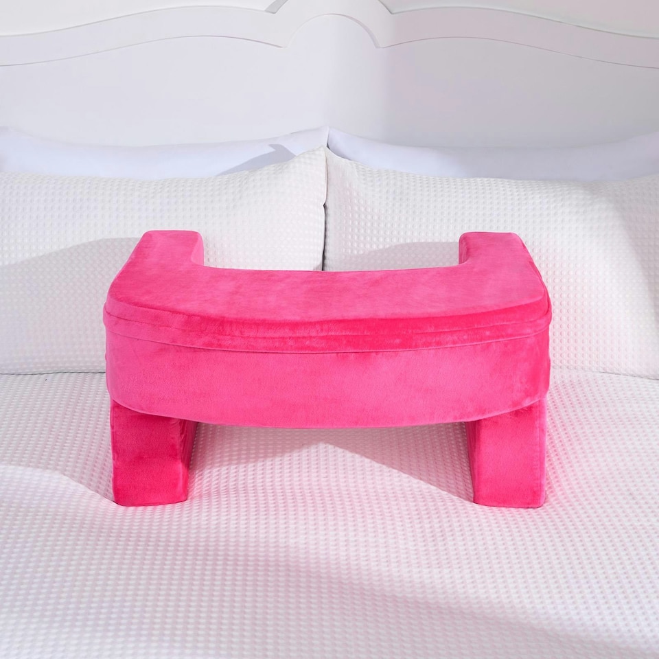 image 1 of OHS Soft Comfy Armrest Reading Laptop Gaming Bed Desk Lap Pillow With Storage Pockets | Pink | Hot | 65 x 56 x 34cm