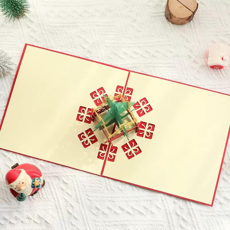 image 1 of Festive Tree Season’s Elegance 3D Pop Up Christmas Card