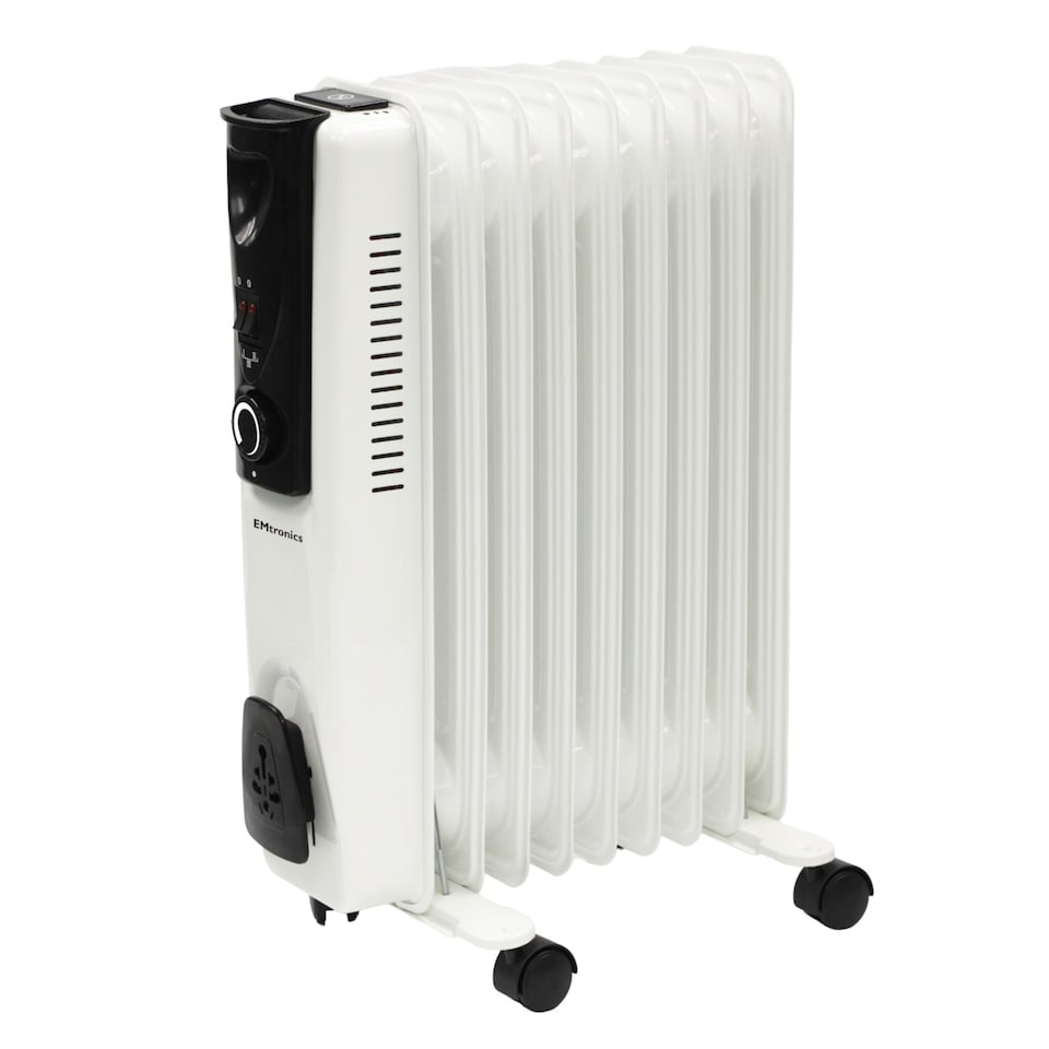 image 1 of EMtronics 9 Fin Oil Filled Heater Radiator - White