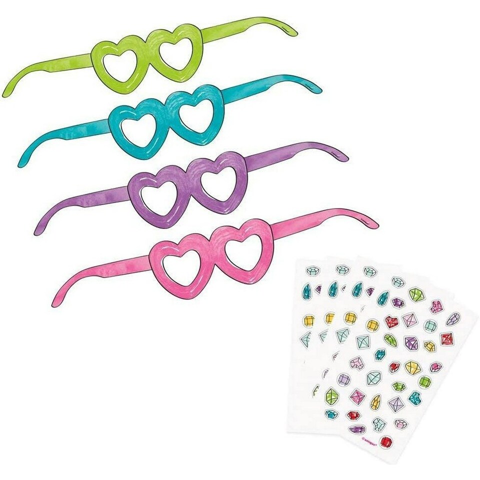 image 1 of Unique Party Glasses Craft Kit - Pink - One Size