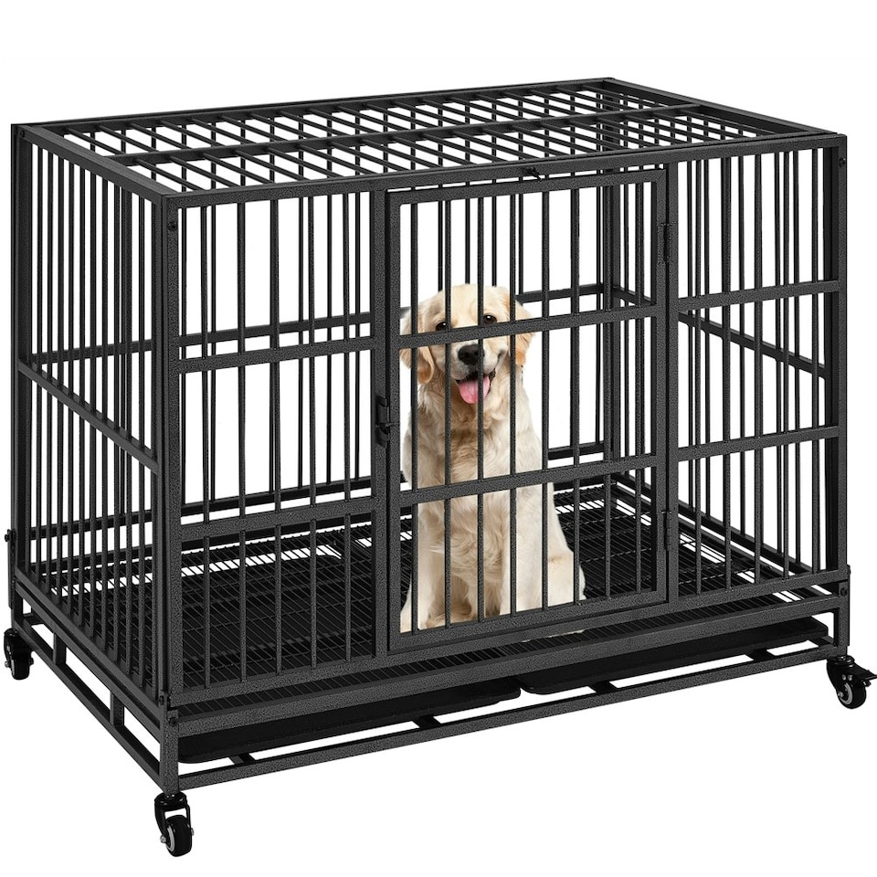 image 1 of Yaheetech 106 cm Indestructible Dog Crate Black