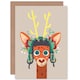 image 1 of Stag Cartoon With Scottish Tartan Hat Child Kids Birthday Card