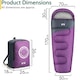 image 7 of Trail Kids Sleeping Bag Mummy Hooded 3 Season Soft Warm 2 Way Zip Boys Girls | Purple | Kids | 1