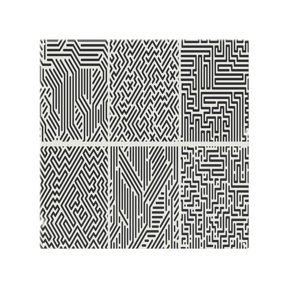 image 1 of Striped Geometric Patterns Splash Back | White