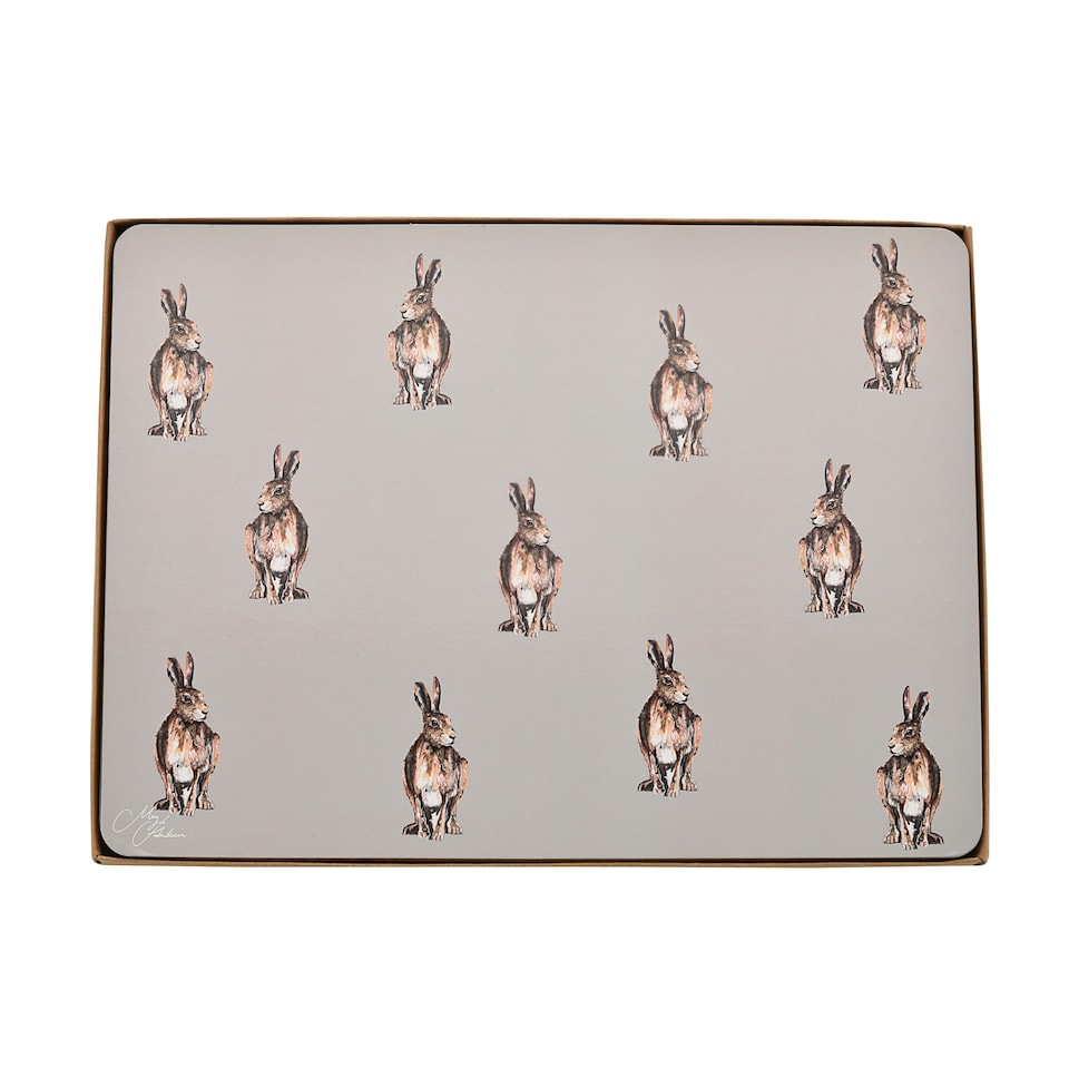 image 1 of Meg Hawkins Set of 4 Placemats Hare
