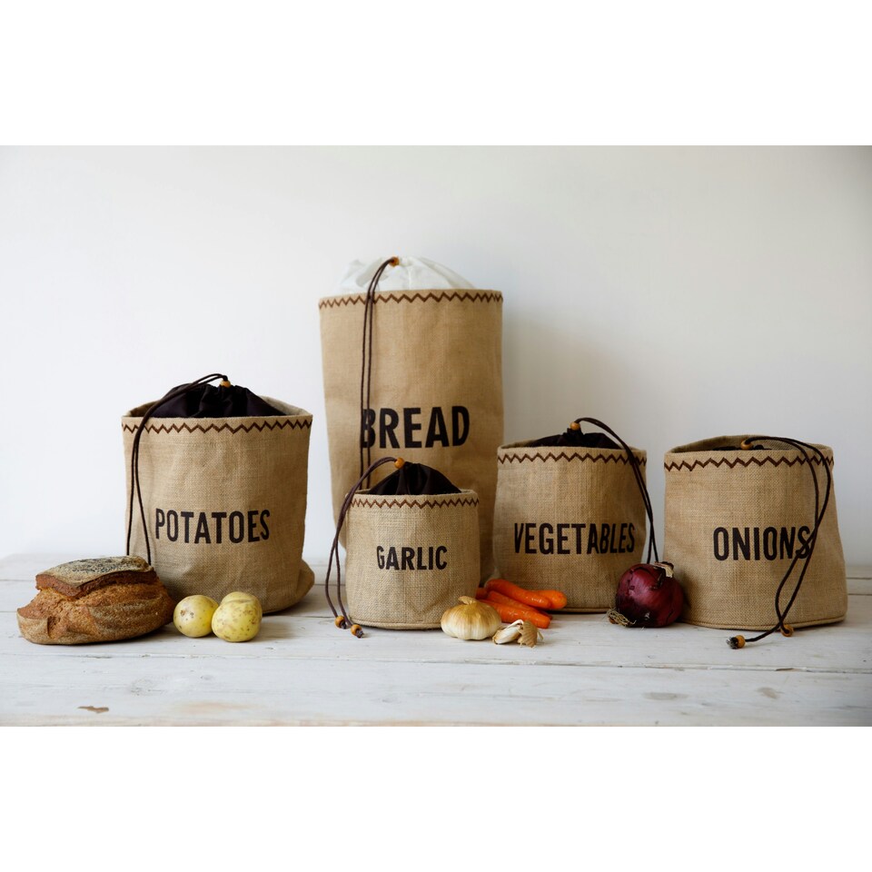 image 1 of Natural Elements Garlic Storage Bag Hessian Natural Brown