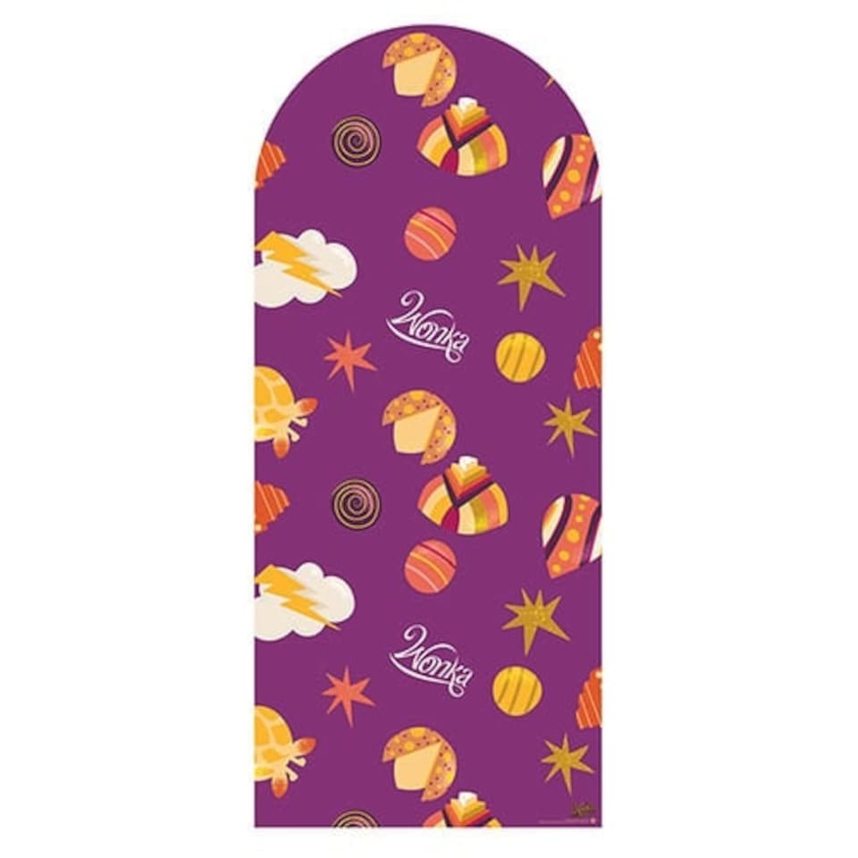 Wonka Purple Sweets & Stars Single Backdrop Cardboard Cutout 185cm