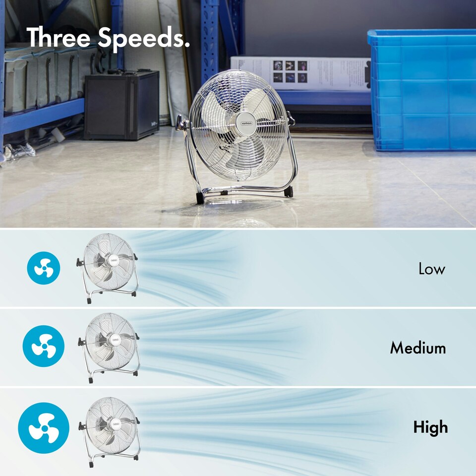 image 1 of VonHaus Floor Fan 12" Portable