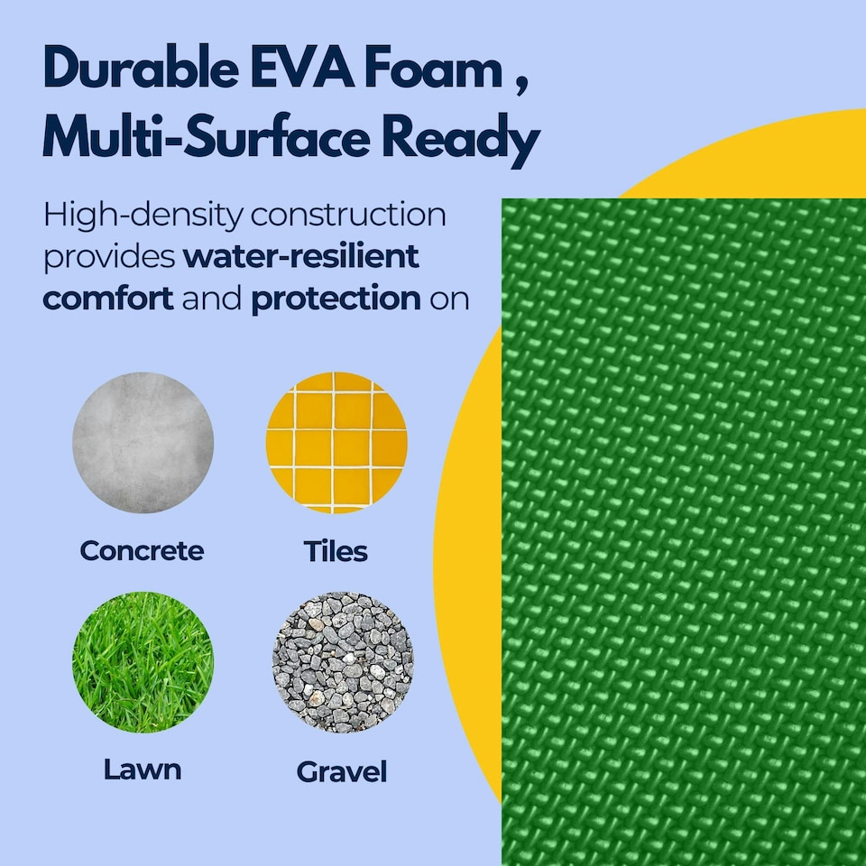 image 1 of Straame EVA Foam Garden Kneeling Pad, Green – 45x28x4cm with Handle