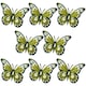 image 1 of Set of 8 Yellow Small Metal Butterflies Garden/Home Wall Art Ornament