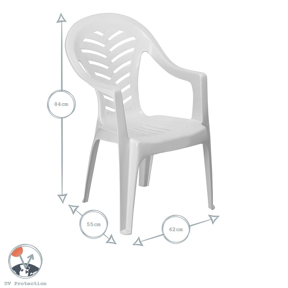 image 1 of Resol Gala 4 Seater Garden Dining Set - White | White | White